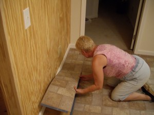 working on the floor